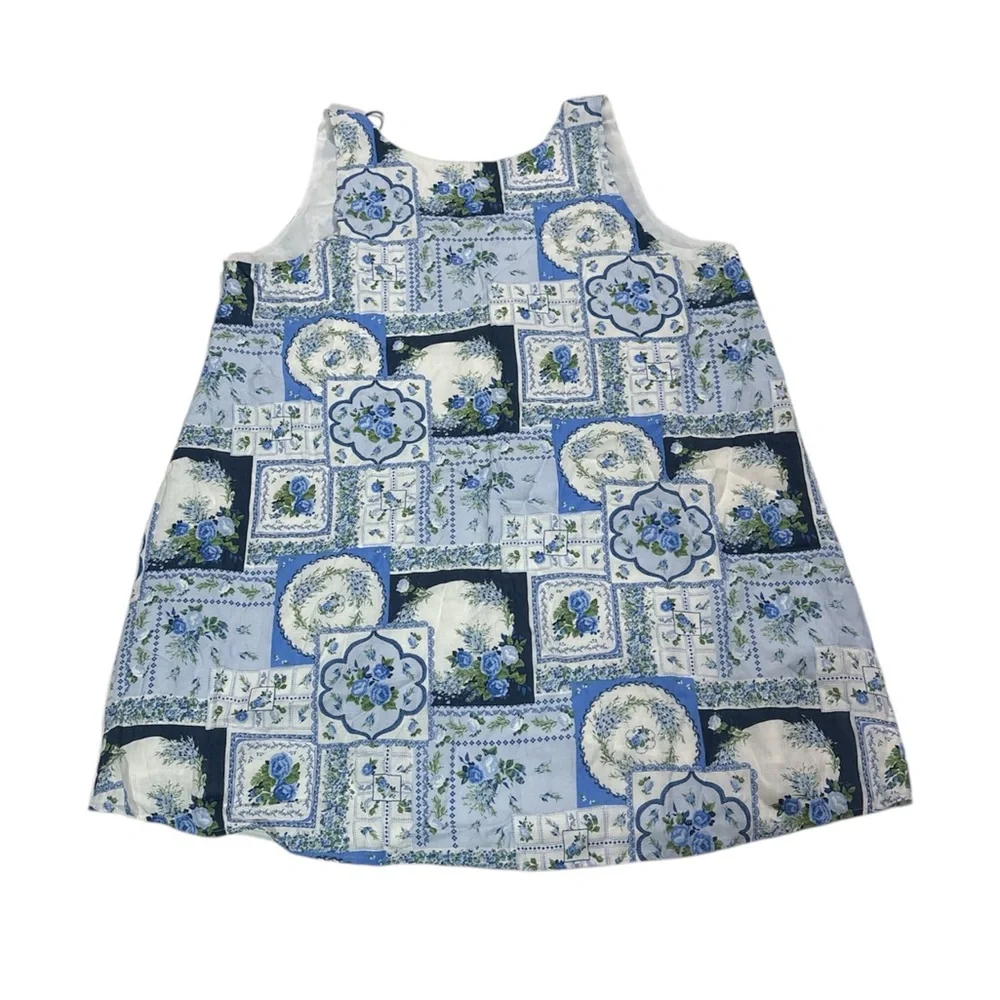 Abercrombie & Fitch Blue and White Floral Patchwork Mini Dress - Picture 2 of 9